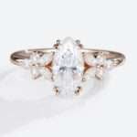 Moissanite Stacking Rings Classic Double Claw Prong Bridal Ring in rose gold