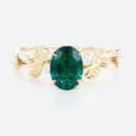 Unique Gemstone Engagement Rings Nature Inspired Lab Emerald Ring