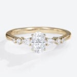 Moissanite Vintage Engagement Rings Oval Cut Classic Gold Rings in yellow gold