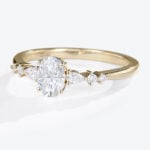 Moissanite Vintage Engagement Rings Oval Cut Classic Gold Rings in yellow gold