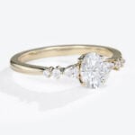 Moissanite Vintage Engagement Rings Oval Cut Classic Gold Rings in yellow gold
