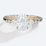 1.5ct Moissanite Promise Rings for Her Classic Engagement Ring Styles in yellow gold