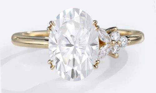2 Carat Moissanite Ring Unique Claw Engagement Rings Vintage