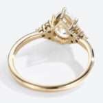 Moissanite Pear Engagement Ring Classic yellow gold Cluster Moissanite Ring