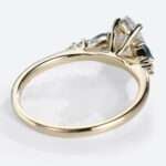 Moissanite Pear Engagement Rings Moss Agate Art Deco Rings Vintage