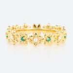 Vintage Eternity Ring Yellow Gold Lab Emerald Engagement Rings