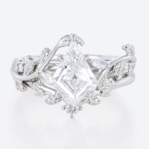 1ct Lab Diamond Ring​ Sets Vine Nature Inspired Engagement Ring in White Gold
