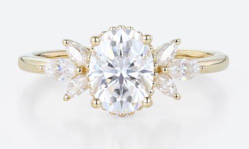 1.5 Carat Oval Lab Diamond Ring 4-Prong Vintage Art Deco Rings in Yellow Gold 1.5 Carat Oval Lab Diamond Ring 4-Prong Vintage Art Deco Rings in Yellow Gold