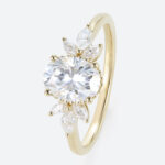1.5 Carat Oval Lab Diamond Ring 4-Prong Vintage Art Deco Rings in Yellow Gold