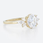 1.5 Carat Oval Lab Diamond Ring 4-Prong Vintage Art Deco Rings in Yellow Gold