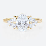 Oval Cut Diamond Engagement Rings Art Deco 1.5ct Lab Diamond Ring in yellow gold