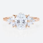 Oval Cut Diamond Engagement Rings Art Deco 1.5ct Lab Diamond Ring in rose gold