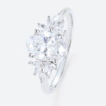 Oval Cut Diamond Engagement Rings Art Deco 1.5ct Lab Diamond Ring in white gold