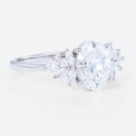 Oval Cut Diamond Engagement Rings Art Deco 1.5ct Lab Diamond Ring in white gold