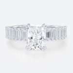 Radiant Cut Rose Gold Engagement Ring Unique 1.5ct Lab Diamond Rings in White Gold