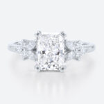 1.5ct Radiant Lab Diamond Cut Ring Floral Inspired Engagement Rings​ in White Gold
