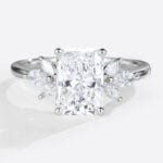 Radiant Cut Engagement Rings​ 1.5 Carat Lab Grown Diamond Ring in white gold