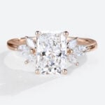 Radiant Cut Engagement Rings​ 1.5 Carat Lab Grown Diamond Ring in rose gold
