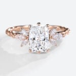 Radiant Cut 1.5ct Lab Diamond Rings Twisted 6-Prong Engagement Ring in rose gold