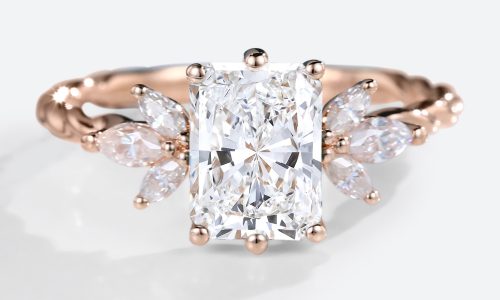 Lab Grown Diamond Engagement Rings 1.5ct Twisted Radiant Cut Ring