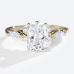 Radiant Cut Lab Grown Diamond Ring 6 Prong Engagement Rings in yellow gold