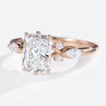 Radiant Cut Lab Grown Diamond Ring 6 Prong Engagement Rings in rose gold