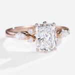 Radiant Cut Lab Grown Diamond Ring 6 Prong Engagement Rings in rose gold
