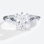 Radiant Cut Lab Grown Diamond Ring 6 Prong Engagement Rings in white gold
