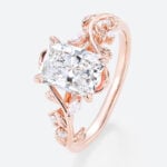 1.5 Carat Radiant Cut Lab Diamond Ring Nature-Inspired 4 Prong Ring in rose gold