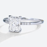 1.5ct Lab Diamond Pave Engagement Rings 4 Prong Simple Elegant rings in white gold