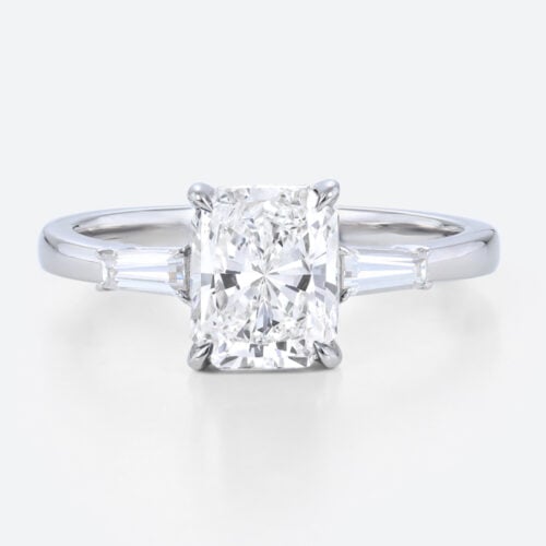 1.5ct Radiant Cut Lab Grown Diamond Ring Simple Engagment Rings in White Gold