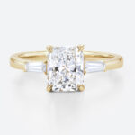 1.5ct Radiant Cut Lab Grown Diamond Ring Simple Engagment Rings in Yellow Gold