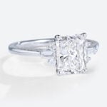 1.5ct Lab Grown Diamond Engagement Rings Radiant Cut 4-Prong Rings in White Gold
