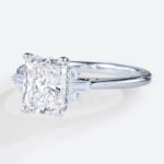 1.5ct Lab Grown Diamond Engagement Rings Radiant Cut 4-Prong Rings in White Gold