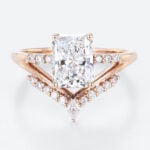 1.5ct Radiant Cut Lab Diamond Ring 4-Prong Unique Engagement Ring in Rose Gold