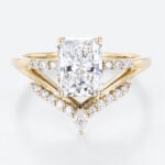 1.5ct Radiant Cut Lab Diamond Ring 4-Prong Unique Engagement Ring in yellow Gold