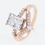 1.5ct Radiant Cut Lab Diamond Ring 4-Prong Unique Engagement Ring in Rose Gold