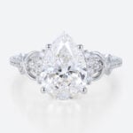 2.5 Ct Lab Grown Diamond Ring Unique Pear Shaped Infinity Ring​