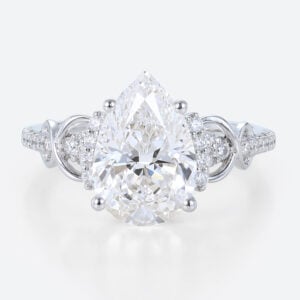 2.5 Ct Lab Grown Diamond Ring Unique Pear Shaped Infinity Ring​