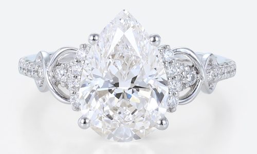 2.5 Ct Lab Grown Diamond Ring Unique Pear Shaped Infinity Ring​