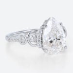2.5 Ct Lab Grown Diamond Ring Unique Pear Shaped Infinity Ring​