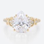 2.5 Ct Lab Grown Diamond Ring Unique Pear Shaped Infinity Ring​