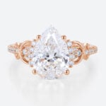 2.5 Ct Lab Grown Diamond Ring Unique Pear Shaped Infinity Ring​