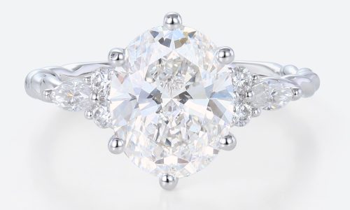 2 Carat Lab Grown Diamond Engagement Ring Twist 6 Prong Ring