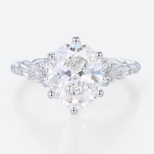 2 Carat Lab Grown Diamond Engagement Ring Twist 6 Prong Ring