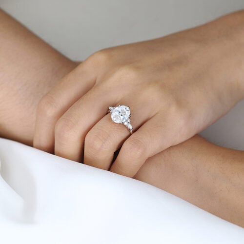 2 Carat Lab Grown Diamond Engagement Ring Twist 6 Prong Ring