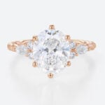 2 Carat Lab Grown Diamond Engagement Ring Twist 6 Prong Ring
