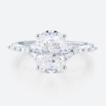 2 Carat Oval Ring White Gold 4-Prong 2ct Lab Grown Diamond Bridal Rings