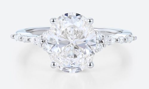 3ct Colorless VS+ Oval Cut Lab Grown Diamond Minimalist 4-Prong Engagement Ring in White Gold 3 Carat Oval Ring White Gold 4-Prong 3ct Lab Grown Diamond Bridal Rings