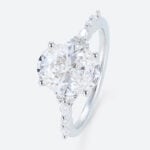 2 Carat Oval Ring White Gold 4-Prong 2ct Lab Grown Diamond Bridal Rings